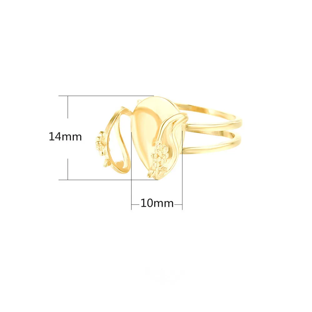 Ring Setting for 10x14mm Teardrop Cabochons Gold Plated 925 Silver Ring Base Adjustable Ring Blank RB184S