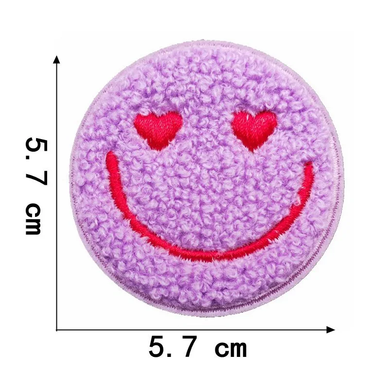 1Pcs Round Expression Smiley Face Patch Clothes Iron on Embroidered Sew Applique Cute Fabric Badge Garment Apparel Accessories 