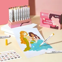 Доставка из ЕС Arrtx, 30 цветов, акриловые ручки цвета кожи, маркеры для рисования тона кожи, ручки для рисования, наконечник кисти для рисования — изображение 4