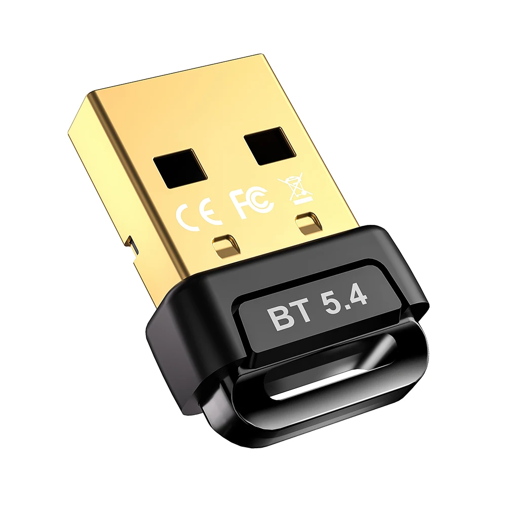 BT 5.4 어댑터 USB BT 5.3 동글 플러그 앤 플레이 USB BT 어댑터 (PC 마우스, 키보드, 헤드폰, 스피커용)