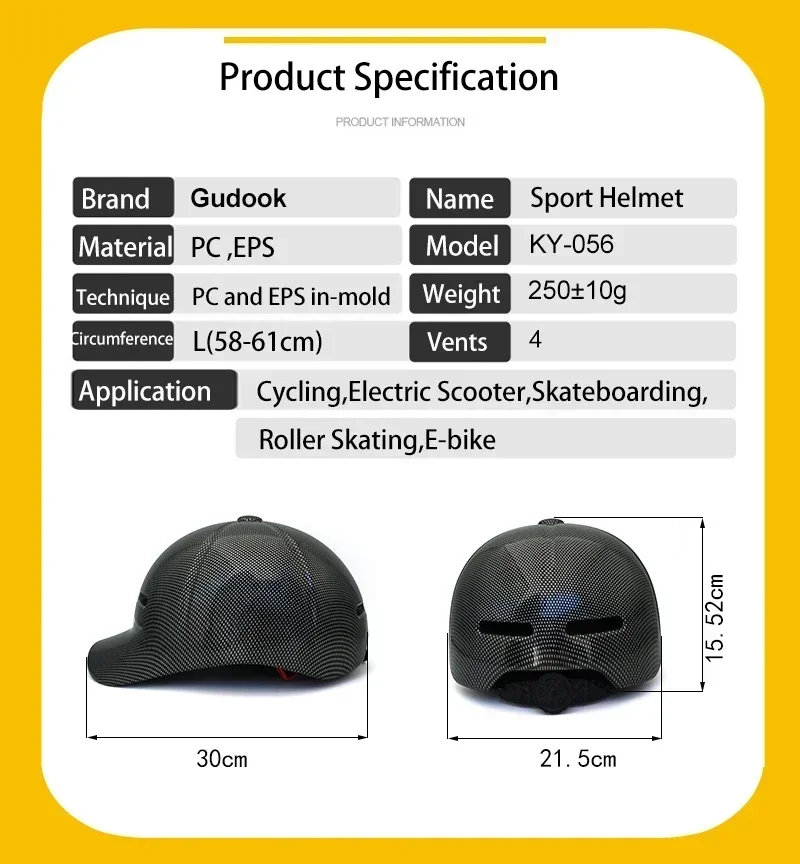 Electric Bicycle Helmet Men Women Baseball Cap Moto Scooter Safety Helmets Cycling Equipment Casco Patinete Eléctrico Bicicleta - 6