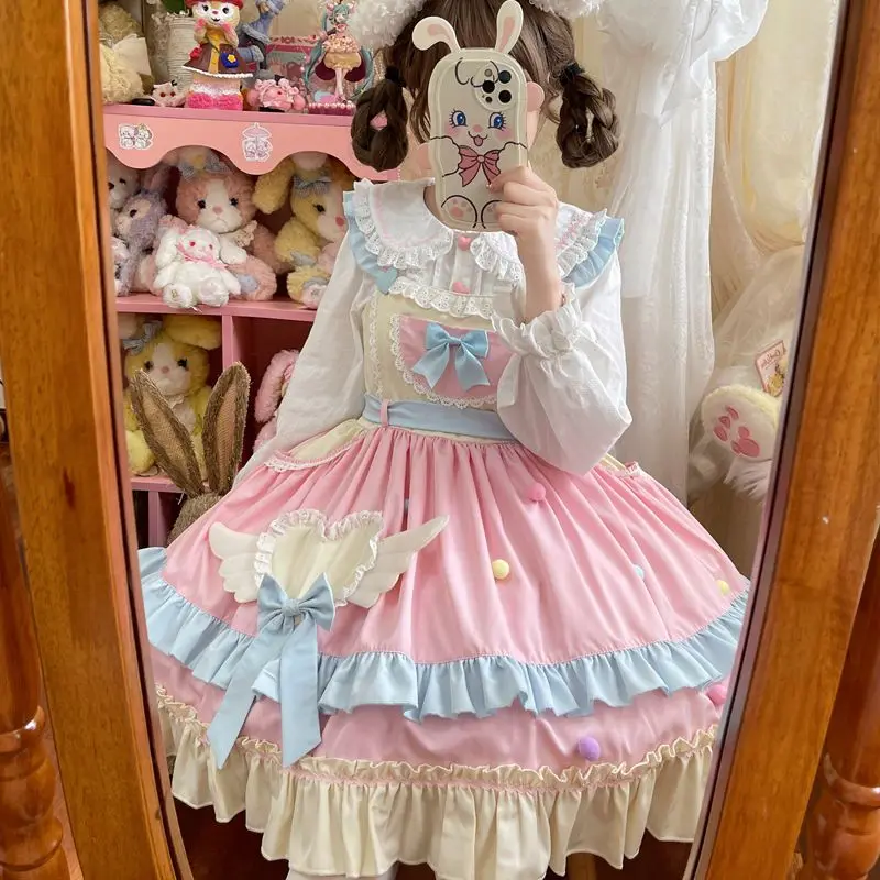 Kawaii Lolita Cosplay Dress Bowknot Sleeveless JSK Dress Party