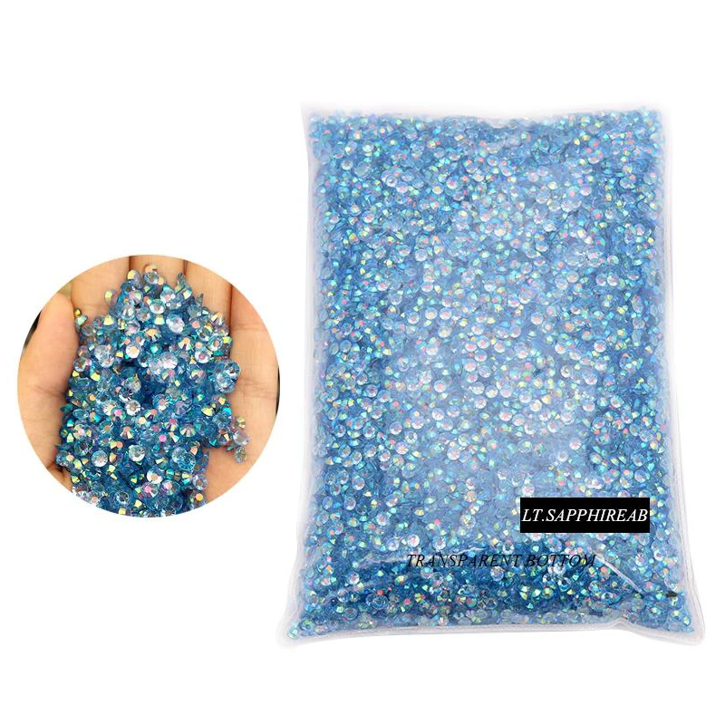 Wholesale Flatback New Arfival TranspareAB Jelly Resin Non Hotfix Rhinestones in Bulk Package  Nail Art Strass for Nail Wedding