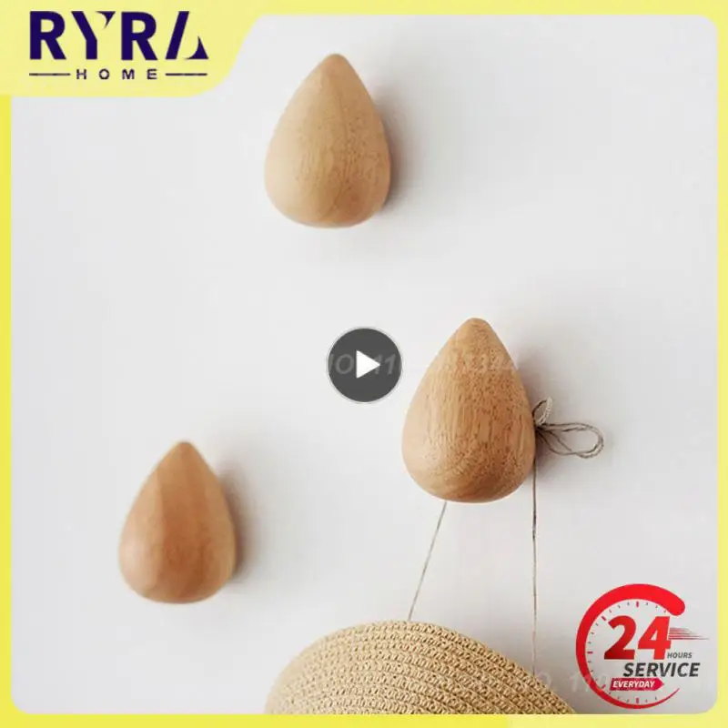 

Милый крючок из Букового дерева в форме капли воды, многофункциональный декоративный настенный держатель для ключей, вешалка для пальто, двери, для хранения одежды, Домашний Органайзер