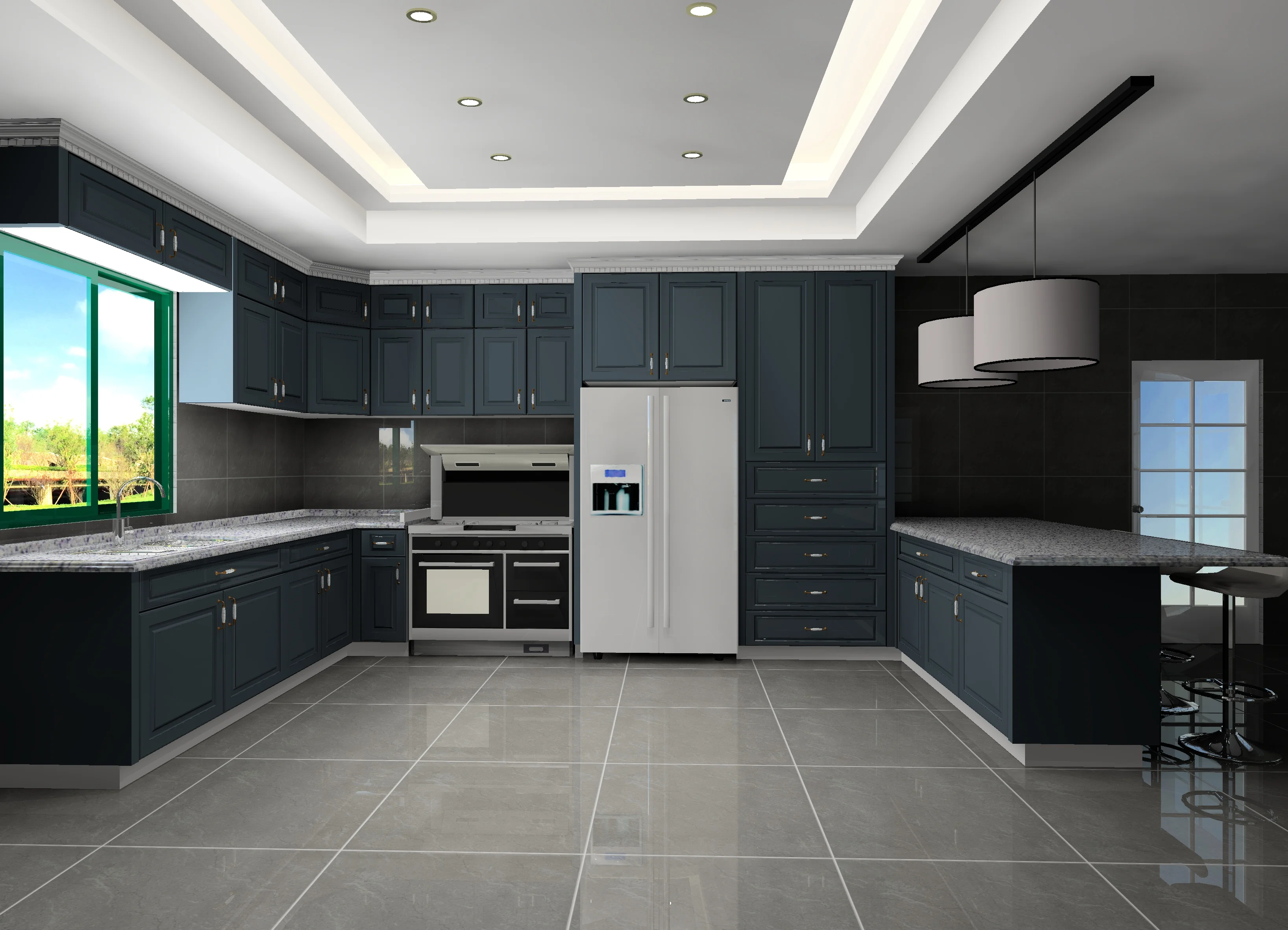 Made New Design Kitchen Furniture Solid Wood Kitchen Cabinets