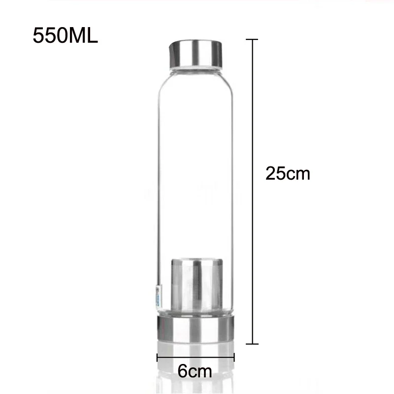 550ML Sport Water Bottle with Tea Infuser and Gray Protective Bag High Temperature Resistant Glass Water Bottle for Children Kid