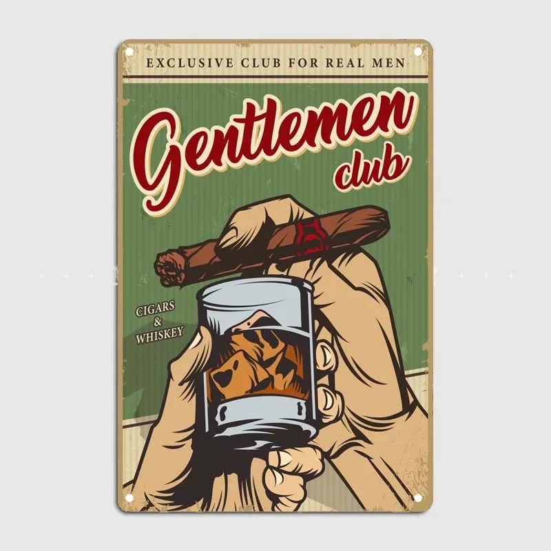 Gentleman Club Gaming Room Decoration Fun Animal Retro Metal Signs Vintage Bar Restaurant Coffee Shop Garage Decoration Interior