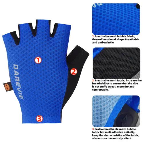 DAREVIE Men's Cycling Gloves Italy ELASTIC INTERFACE TEAM PALM 80 KG/m³ Pad Cycling Gloves Anti Slip Shockproof Sport Gloves - Image 2
