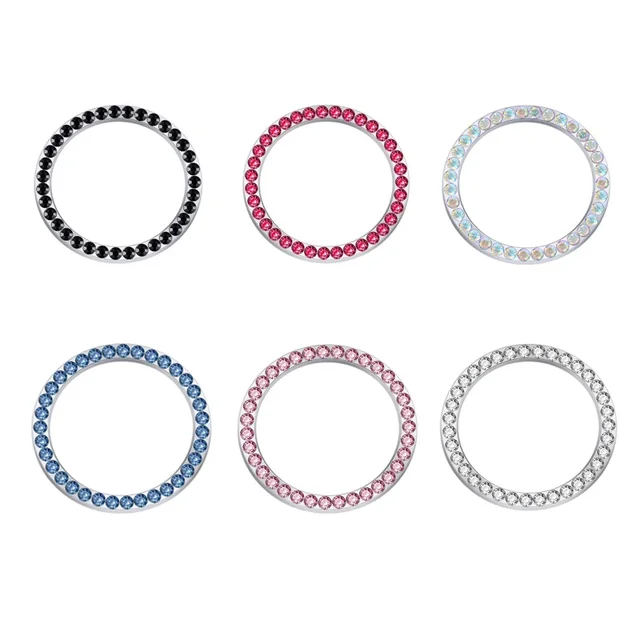 Car Ignition Key Ring Diamond Rhinestone Stickers for Auto Motorcycle Styling Bling Decoration Key Circle Button Car Accessories 6