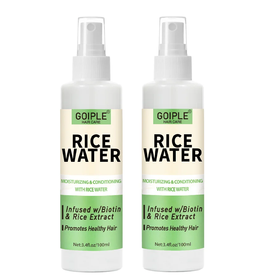 Рисова вода Спрей для догляду за волоссям Зволожуючий живильний незмивний кондиціонер для жінок сприяє міцному та здоровому засобі для догляду за волоссям 2 шт.