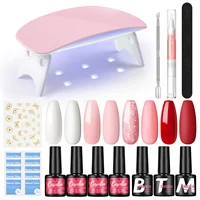 COSCELIA Manicure Set Nail Polish Set 4 Colors Gel Nail Polish with Nail Dryer Lamp Top Base Coat Tools for Nail Art 1
