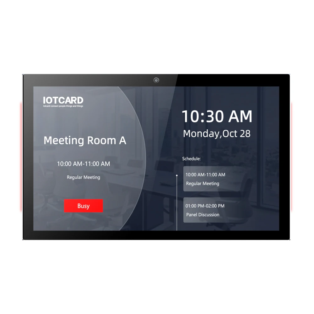 15.6 inch Scheduling Panel Meeting Room Tablet Conference Touch Display Offie schedular with LED Light Camera for Meeting Room