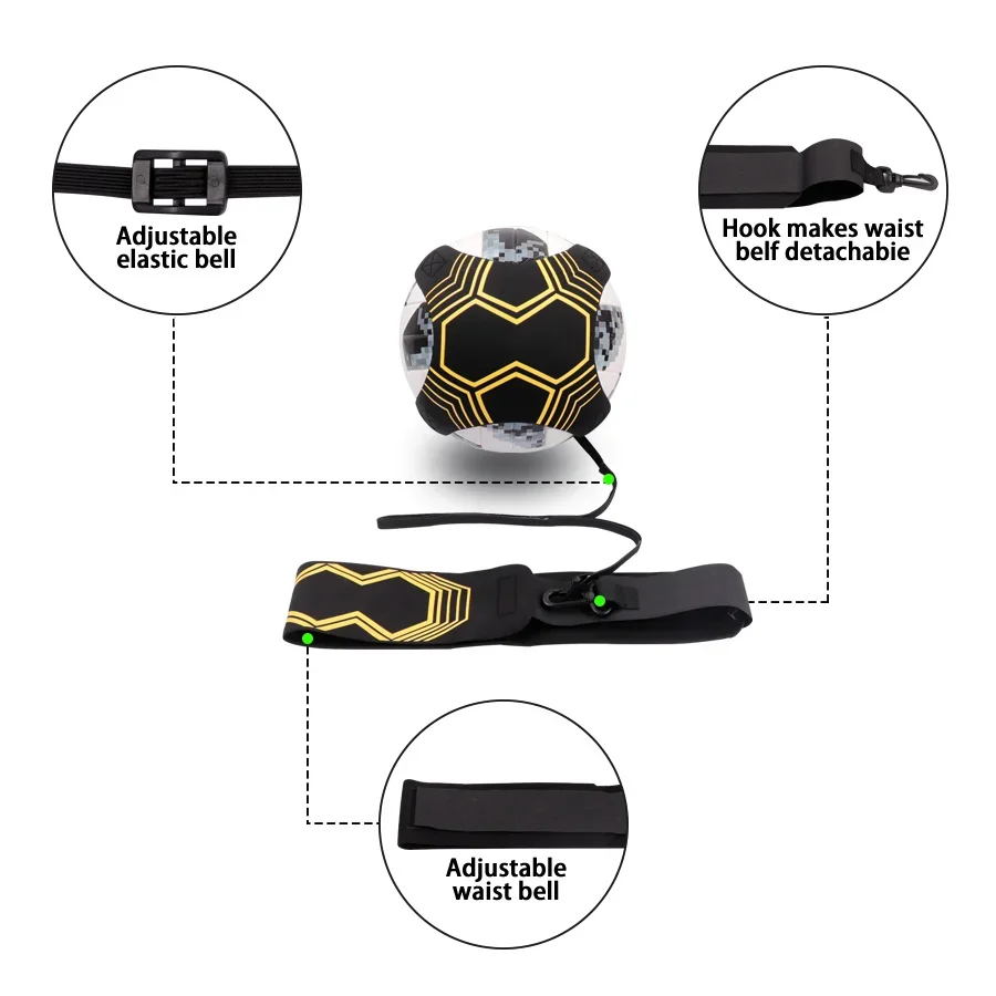 Soccer Ball Practice Belt Football Kick Training Belt Adjustable Trainer Train Equipment Kick Kids Adult Soccer Trainer