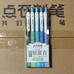 5 - Pack Retractable Vintage Quick - Dry Gel Pens - Assorted Colors for Creative Writing and Drawing (Multi - Colored)