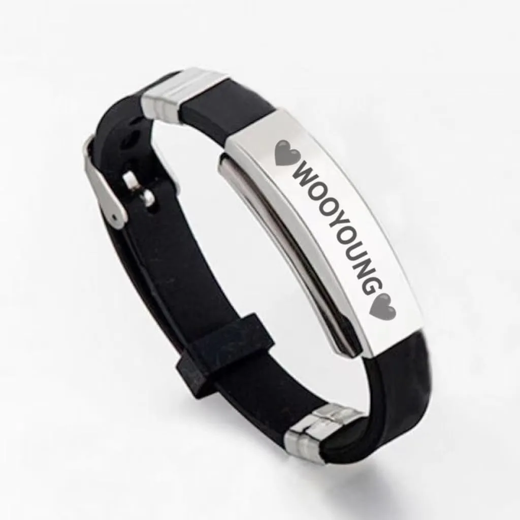 ATEEZ KPOP San YeoSang HongJoong SeongHwa YunHo MinGi WooYoung Seong - Silicone & Stainless Steel Bracelets, Bangles for Fans 2