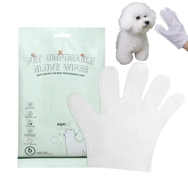 

Pet Grooming Gloves No Rinse Washing Gloves Grooming Pet Gloves Gentle Deodorizing Wipes For Cat Cleaning Fur Ear Eye & Paws