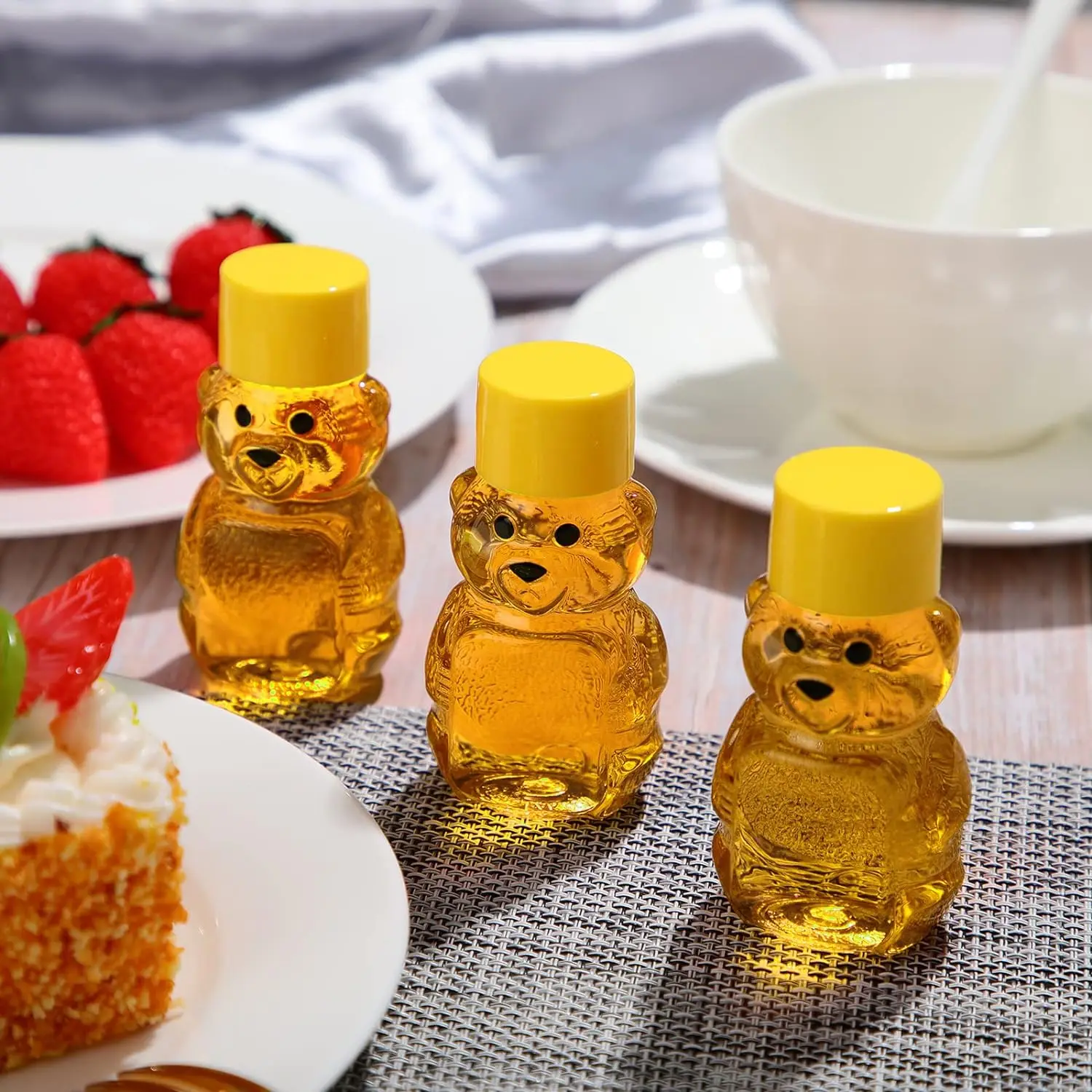 thumbnail interactive-video image 1 of Aazon.co: 50 Pack Plastic Honey Bear Bottles Jars, 2 Oz Honey Bear Cup With Lids Ini Bear 1 of 13