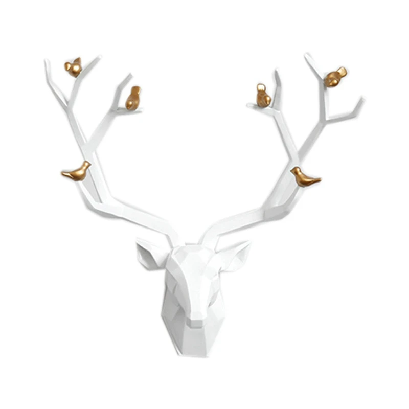 

Resin 3D Deer Head Wall Decor For Home Decoration Accessories Abstract Sculpture Modern Animal Head Wall Decoration