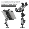 Car Phone Holder Aluminum Heavy Duty Drill Base Tablet Holder Car Mount Dashboard 360° Adjustable 2-Stage Stand for 5-15" iPad