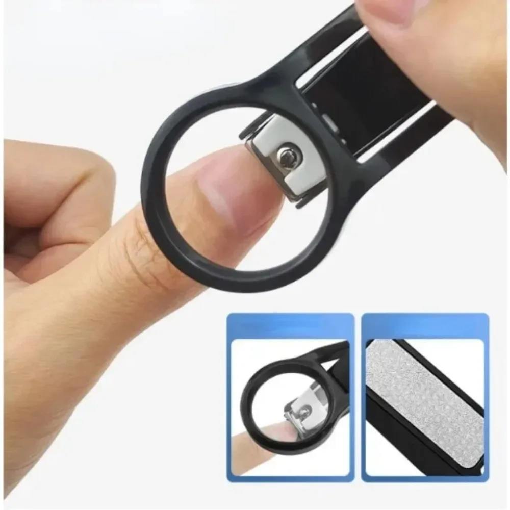 

1Pc Stainless Steel Nail Clipper with Magnifying Glass for The Elderly Practical Anti-splash Nail Scissors Cutter Nail Tools
