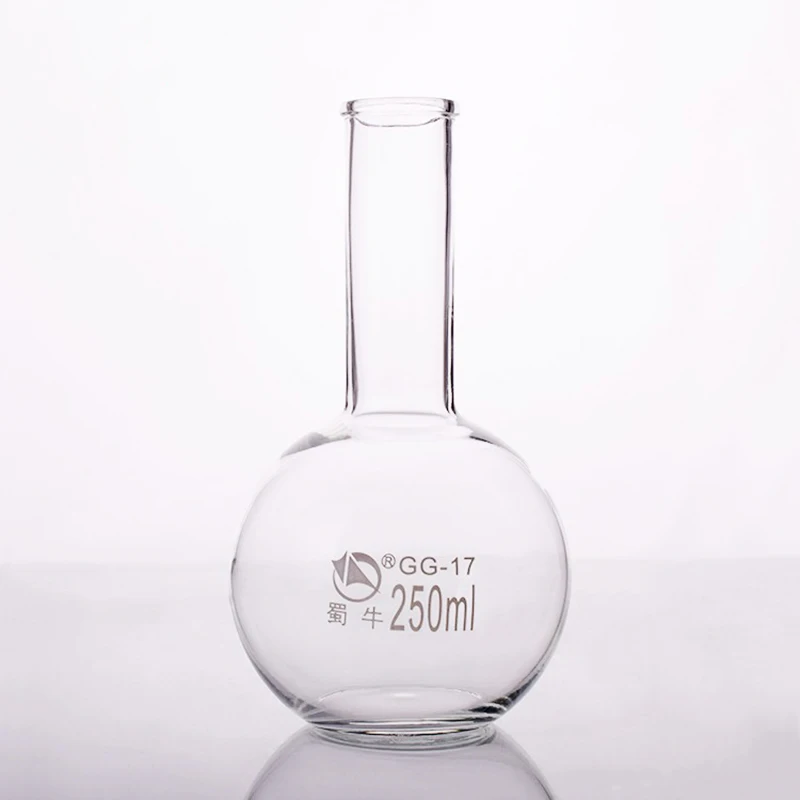 

SHUNIU Boiling flask flat bottom long narrow neck 250mL, Long neck flask with normal mouth