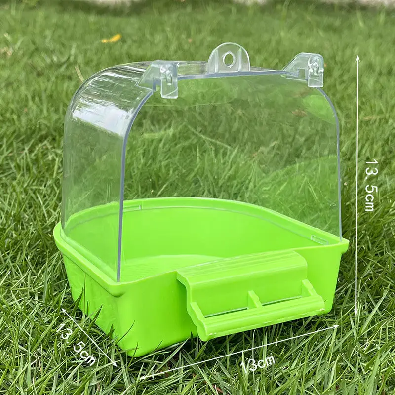 Hanging Bird Bath Cube with Fixed Screws Parrots Bathtub Bath Shower Box Cage Accessory for Bird Water box