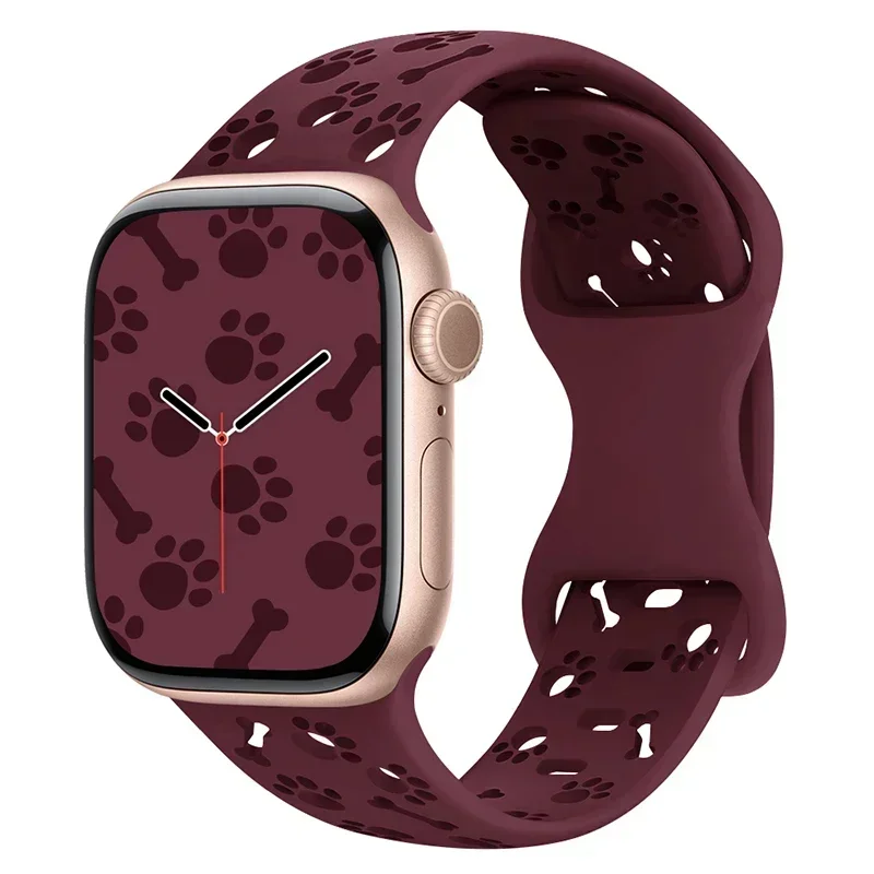 ตัวเลือกสินค้า สายรัดข้อมือซิลิโคนลายอุ้งเท้าสุนัขสำหรับ Apple Watch