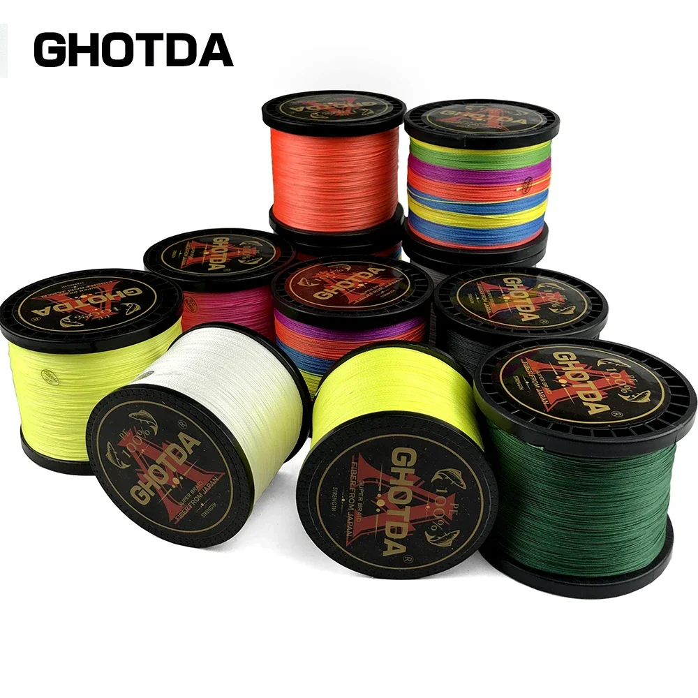 GHOTDA Brand 300M 4Strand Japan Multifilament 100% PE Braided Fishing Line 10LB To 120LB 4