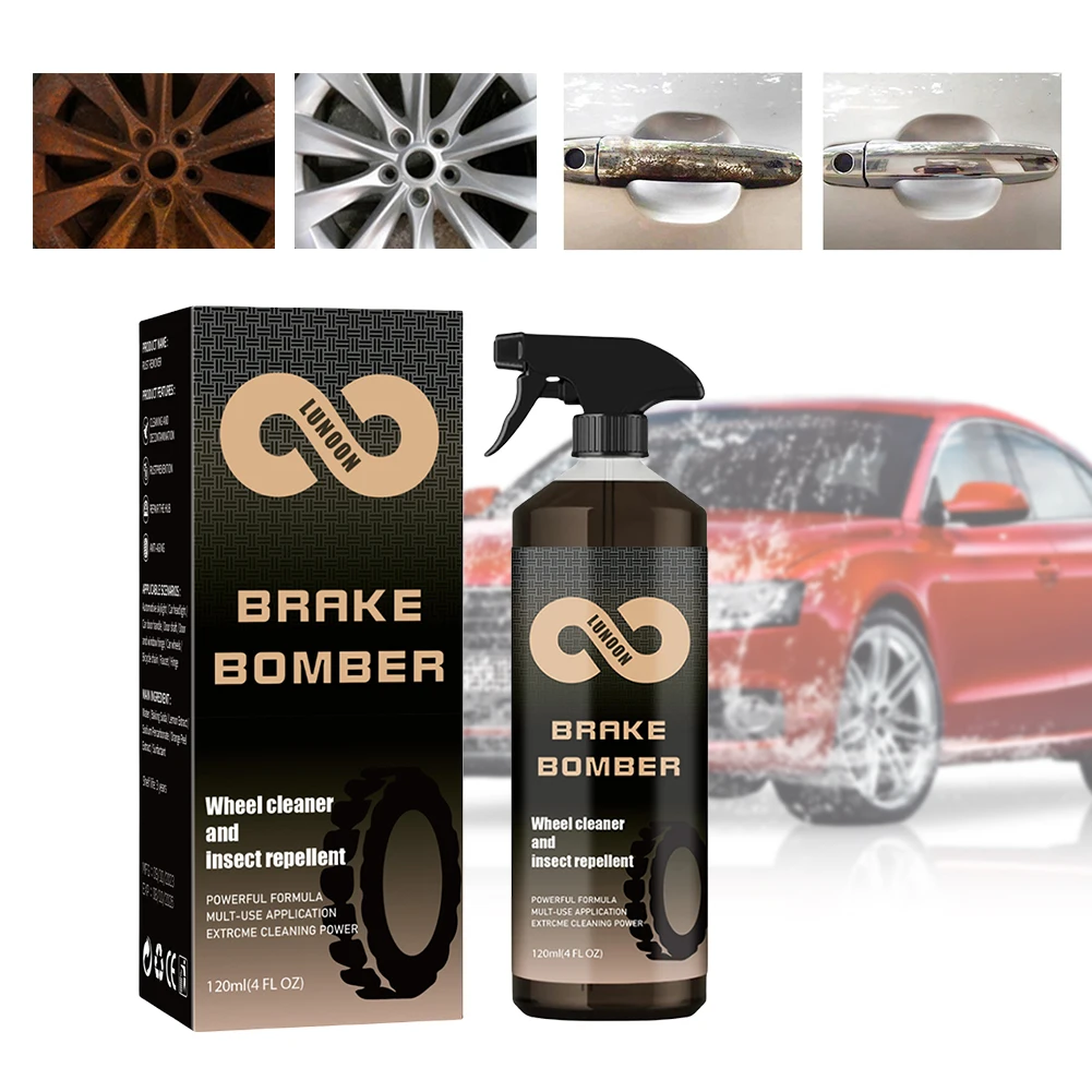 Car Wash Wheel Cleaning Spray Dust Removal Wheel Cleaner Non-Acid Rim Rust Cleaner Safe on Alloy Chrome Painted Wheels