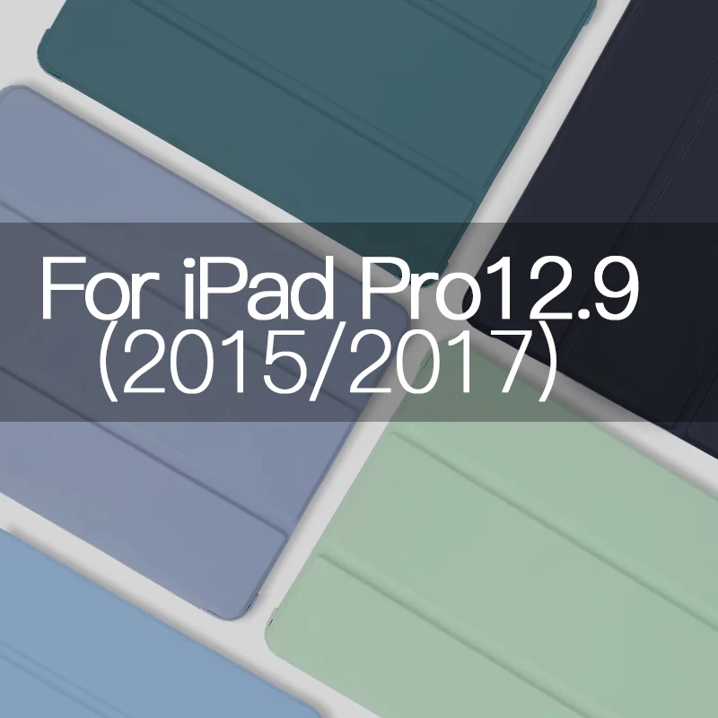 Para iPad Pro 12,9 edición 2017 (con llave de inicio) funda A1584 A1670 A1671 2015 1. a 2. a generación con portalápices funda inteligente magnética