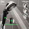 LED Digital Temperature Display Shower Head 3 Modes Water Saving High Pressure Showerhead Eco Shower Bathroom Accessories 1