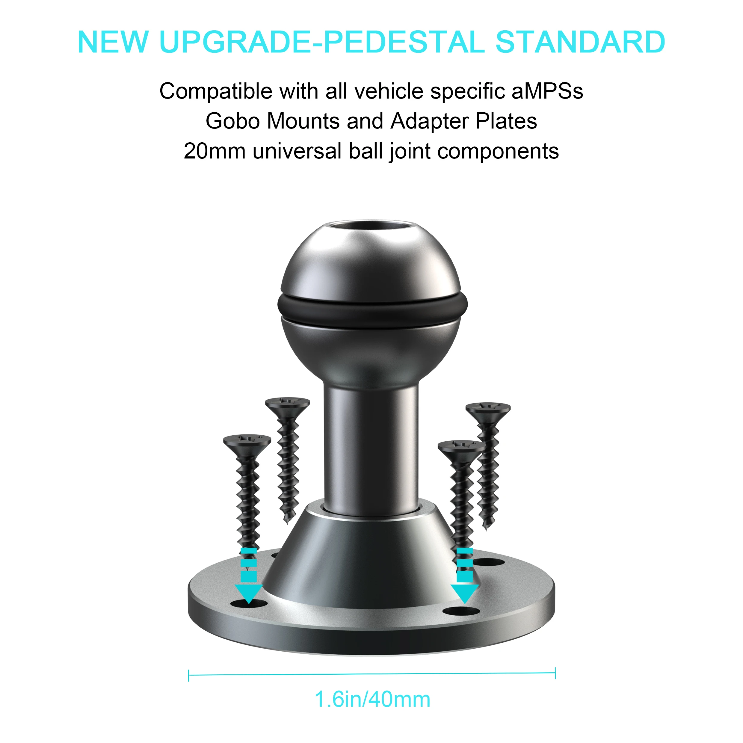 Hochleistungs-Bohrbasis aus Aluminium, Tablet-Halterung, Armaturenbrett für Autohalterung, 360° ° Verstellbarer 2-stufiger Ständer für 4,7–12,9 Zoll iPad – Detail 4