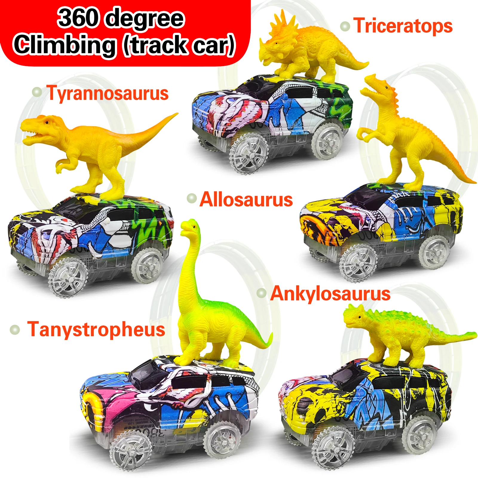 Magical Track Racing Cars With LED Lights DIY Plastic Racing Track Glowing In The Dark Creative Gifts Toys For Children 4