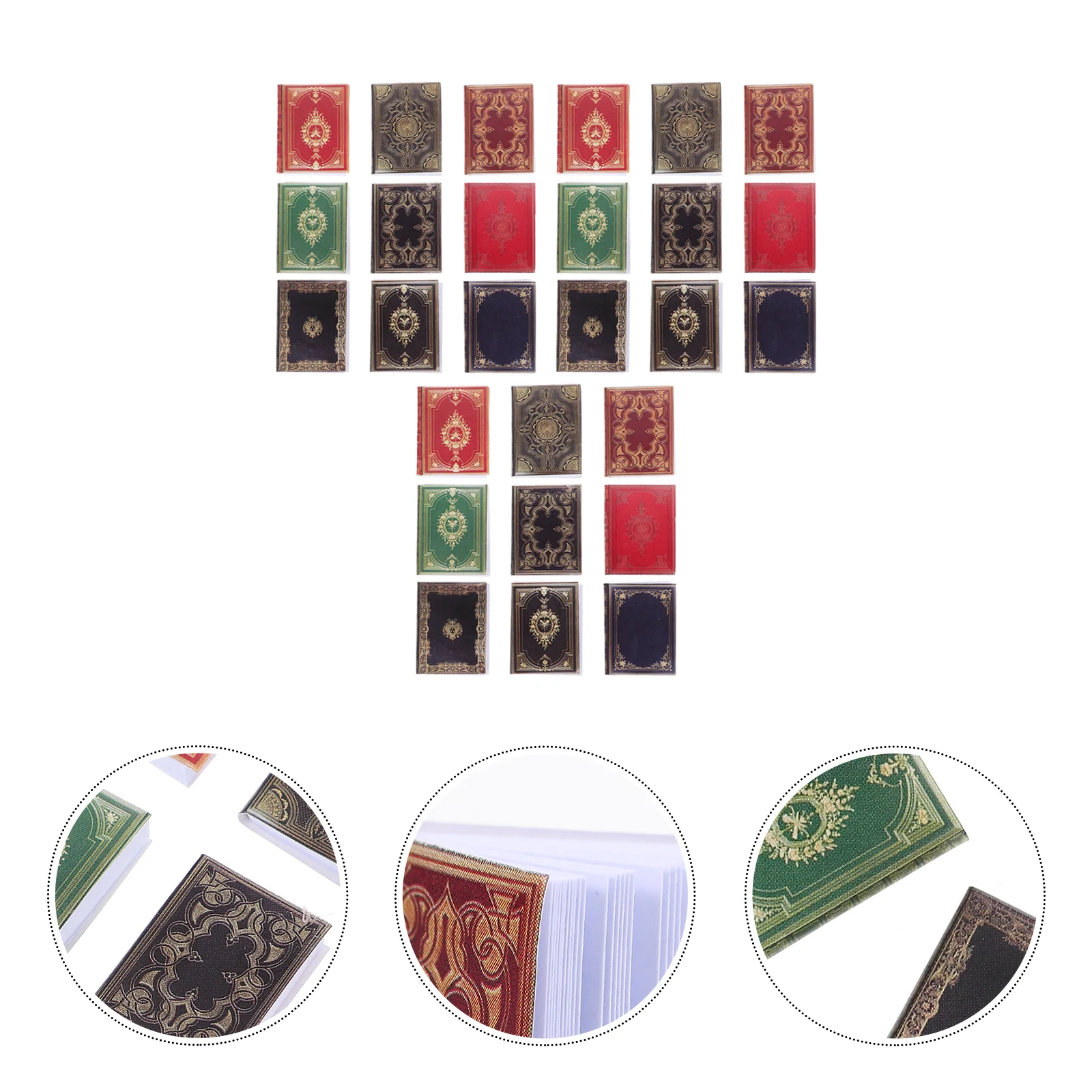 

27pcs 1: 12 Scale Miniature Books Book Models Classical Books Pocket Notepads Notebooks House Accessories