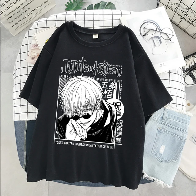 2022 T-shirt Japanese Anime Women's T-shirt Jiu-Jitsu Kaisen T-shirt Unisex Top Graphic Y2k Cool Unisex T-shirt Male Goth Tops 2