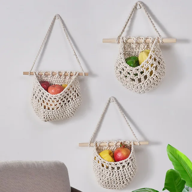 Függő Gyümölcskosár A Szekrény Alatt Kosár Szövött Háló Ajtó Mögött Gyümölcs Zöldségkonyhák Szervezőjének Tárolóhelye - Image 6