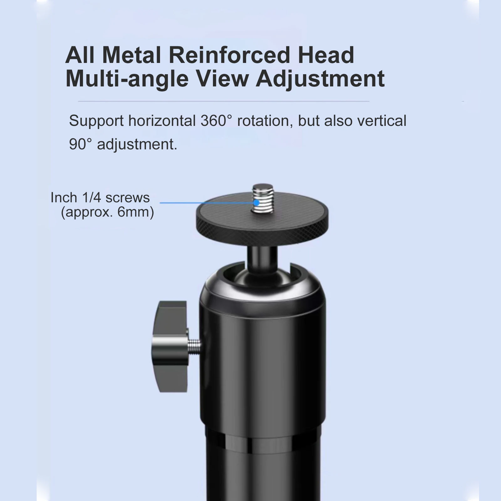 130cm/50Inch Floor Projector Support Stand Metal Holder Multi-angle Adjustable 360 PTZ Rotating Projector Bracket for Film Video