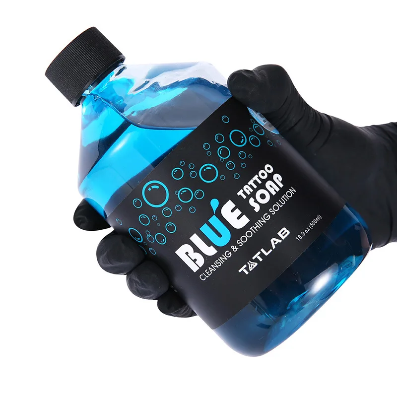 40/500ML Tattoo Blue Soap Cleaning Soothing Solution Liquid Soap Algae and 200ML Tattoo Foaming Bottle Plastic Press Bottle Kit tattoo supplies tattoo kit