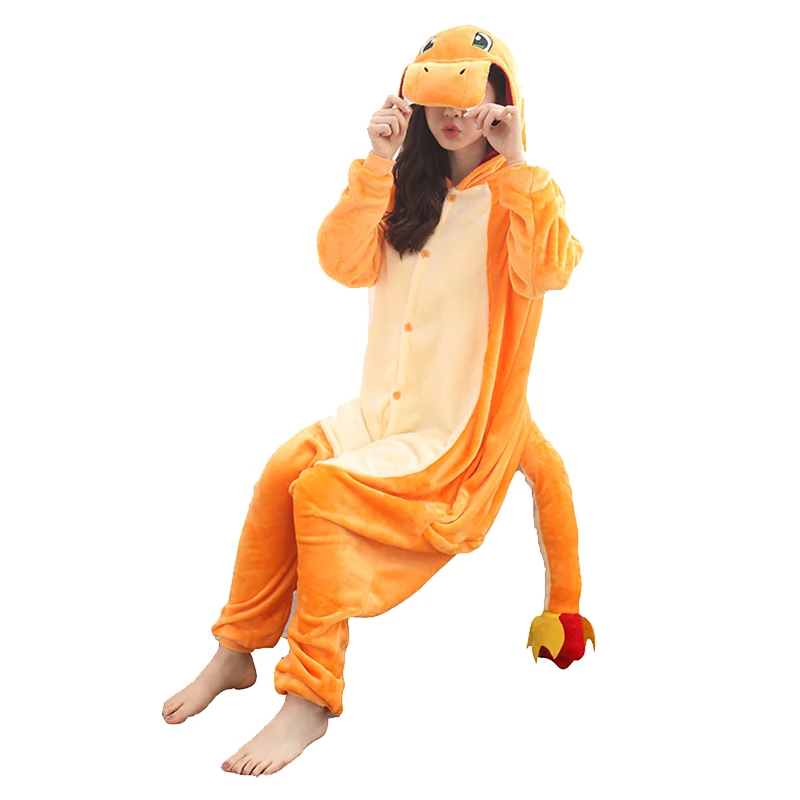 Pijama de una Charmander de dibujos animados de Pokémon, ropa de salón informal para pareja, padre e hijo, disfraz de Halloween, regalo cumpleaños