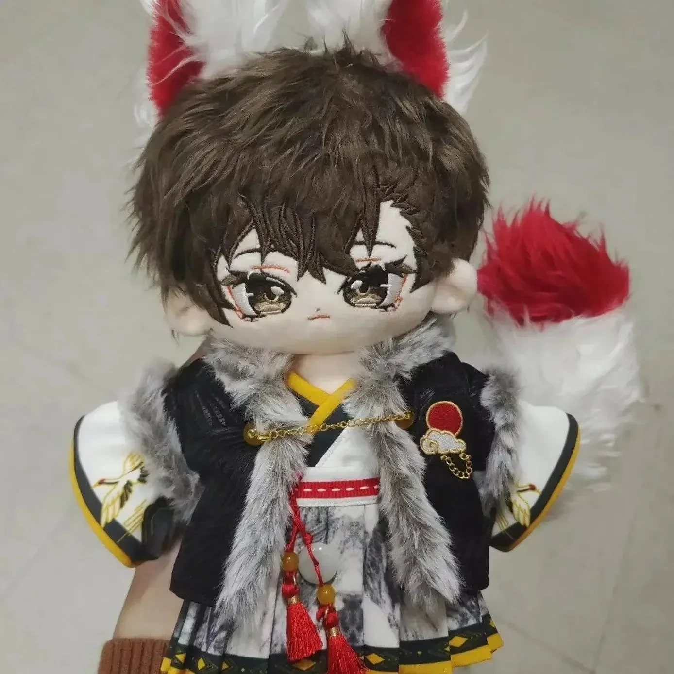 

Плюшевая плюшевая подушка в виде лисьего уха с изображением бродячих собак, длина до 20 см, хлопковая плюшевая подушка, подарок на Рождество