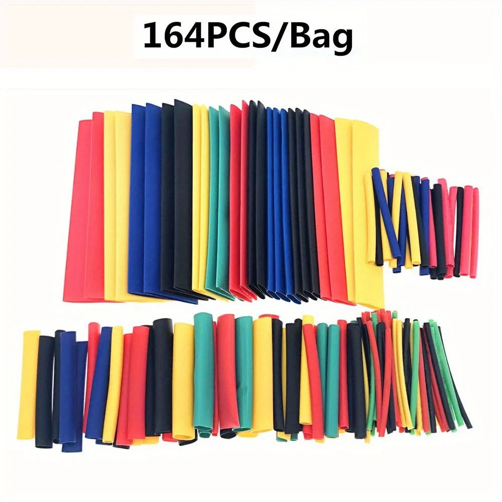 Heat Shrink Tubing Kit 127/164 Pcs Marine Grade Heat Shrink Wrap 2:1 Ratio Adhesive Lined Industrial Tube heat shrink tubing
