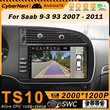 Autoradio Android per Saab 9-3 93 2007 2008 2009 2010 2011 con Carplay Wireless, Navigazione GPS, Stereo 2 Din e Lettore Multimediale