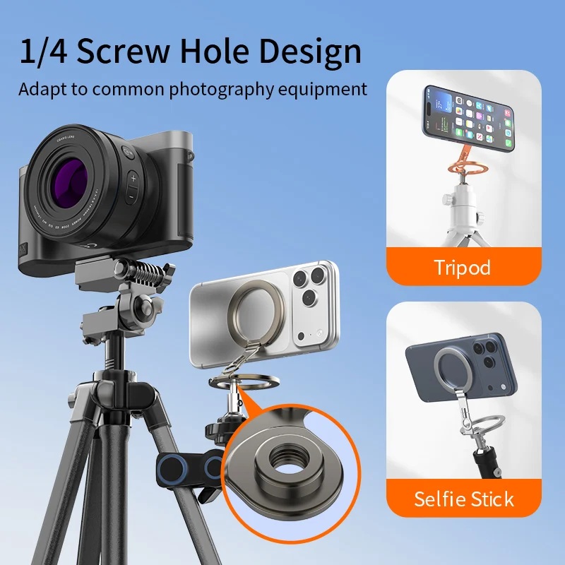 Magnetic Multifunctional Foldable Metal Phone Holder - Double-Sided and Universal Compatibility