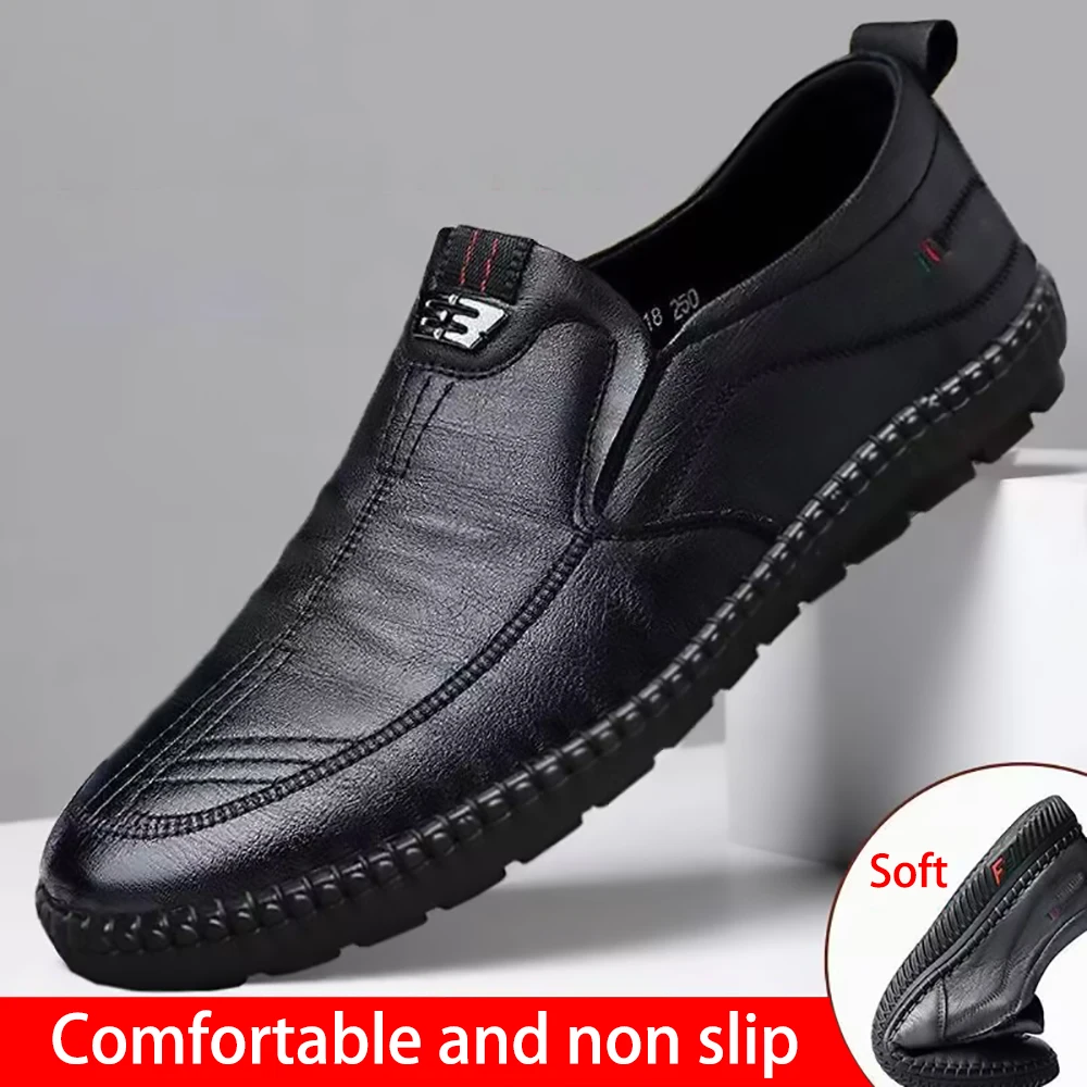 Summer Men's Leather Shoes Casual Business Fashionable Design Super Fiber Leather Surface Comfort Breathability