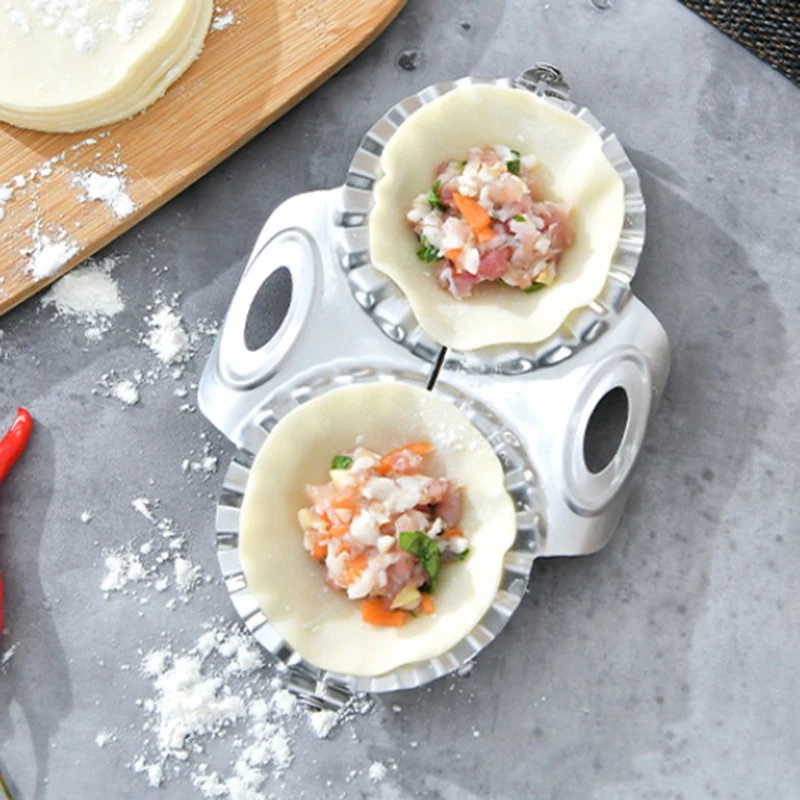 Stainless Steel Dumpling Mould Double-Headed Dumpling Maker Household Dumplings Maker Jiaozi Making Tools