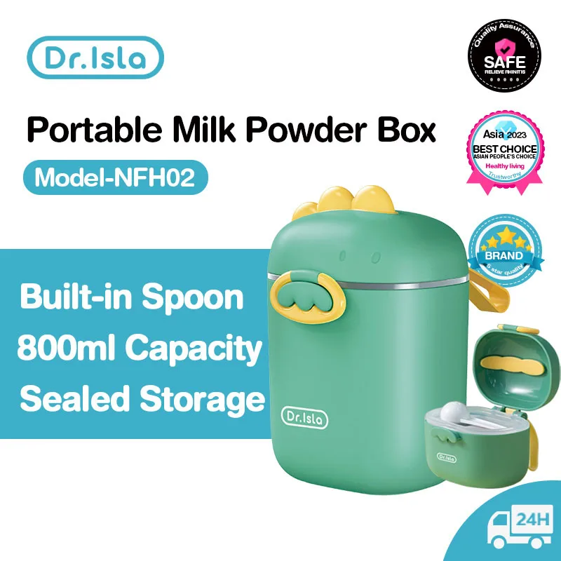 Dr.isla Portable Baby Milk Powder Box Infant Feeding Container Newborn Food Storage Box Powder Dispenser Kid Meal Toddler Snack