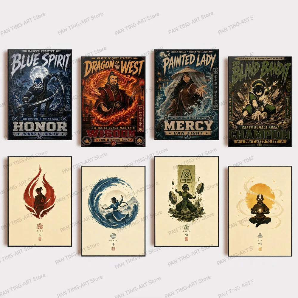 Avatar The Last Airbender Anime Art Canvas Poster - Pop Culture Wall Decor