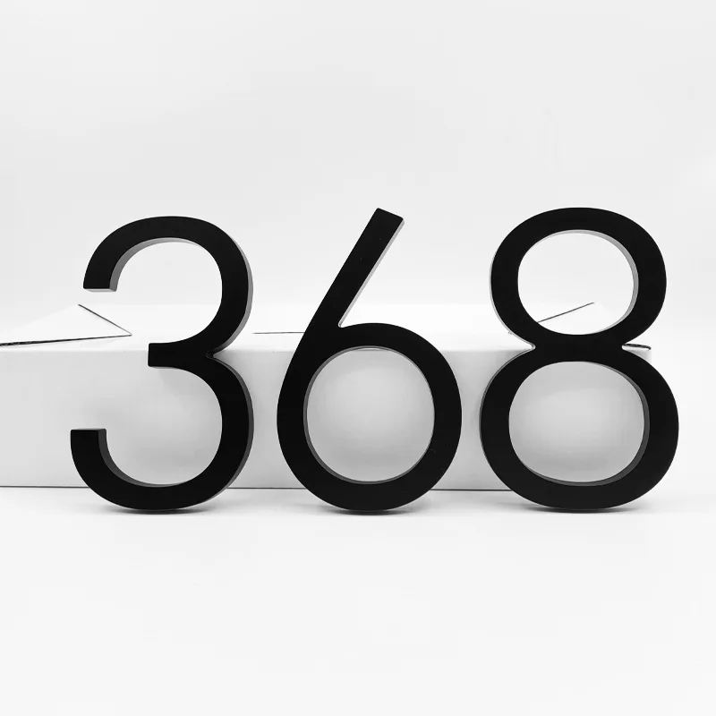 5인치 아연 플로트 하우스 넘버 09 아라비아 숫자 125mm 블랙/골드 메탈 3D ..