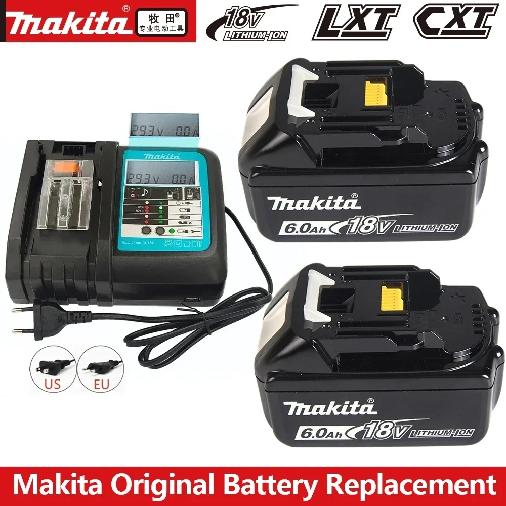 

Genuine Makita 18V Battery 6Ah Rechargeable Power Tools Battery 18V makita with LED Li-ion Replacement LXT BL1860B BL1860 BL1850