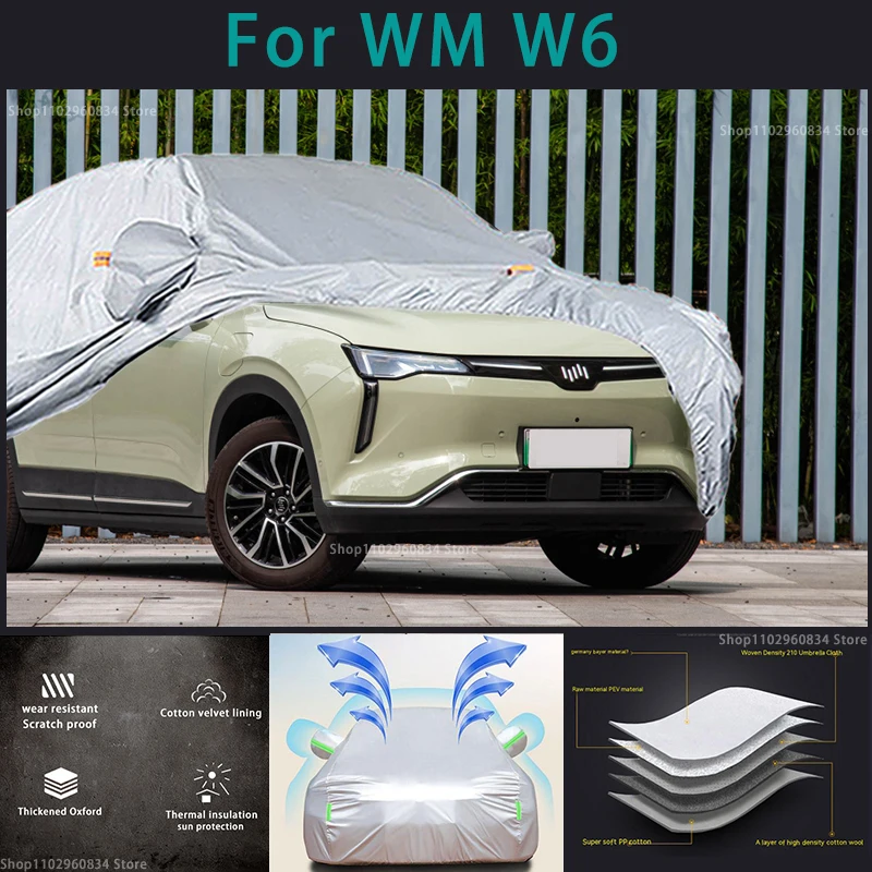 Per Wm W6 210T Full Car Covers Outdoor Sun Protezione Uv Polvere Pioggia Neve Protettiva Anti-Grandine Car Cover Auto